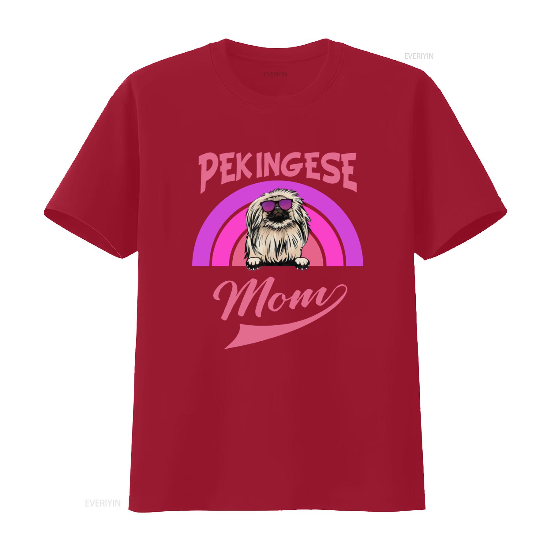

Pekingese Mom T Shirt Stylish Design with Cool Dog Wearing Sunglasses Perfect for Lovers and Trendy Fashion vintage Washed S