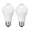 [2-Pack  Warm White  40W Equivalent] YAZAWA LED Bulb with Motion and Light Sensor, E26 Base, Automatic OnOff Notification Function, Wide Beam Angle