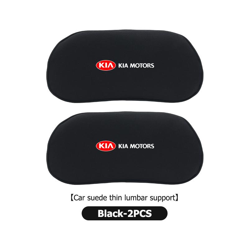 Car Logo Suede Seat Non-slip Back Cushion Lumbar Pad Waist Protection Mat For KIA Cerato Soul Venga Forte Spectra Sedona Niro