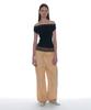 PARTIMENTO WOMEN Double Waist Parachute Pants_Orange