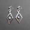Earrings for Resin Miyabi Grace [Cubic Zirconia] Women, Dangling, Non-Pierced Earrings, Elegant, Adult, Formal, Large, Painless, Crystal, Square,