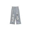 VIONA Graue Ripped Damen Hose Y2k Jogging Weites Bein Amerikanischer Retro Hip Hop Jogginghose Übergröße Baggy Lässig Streetwear Sommer