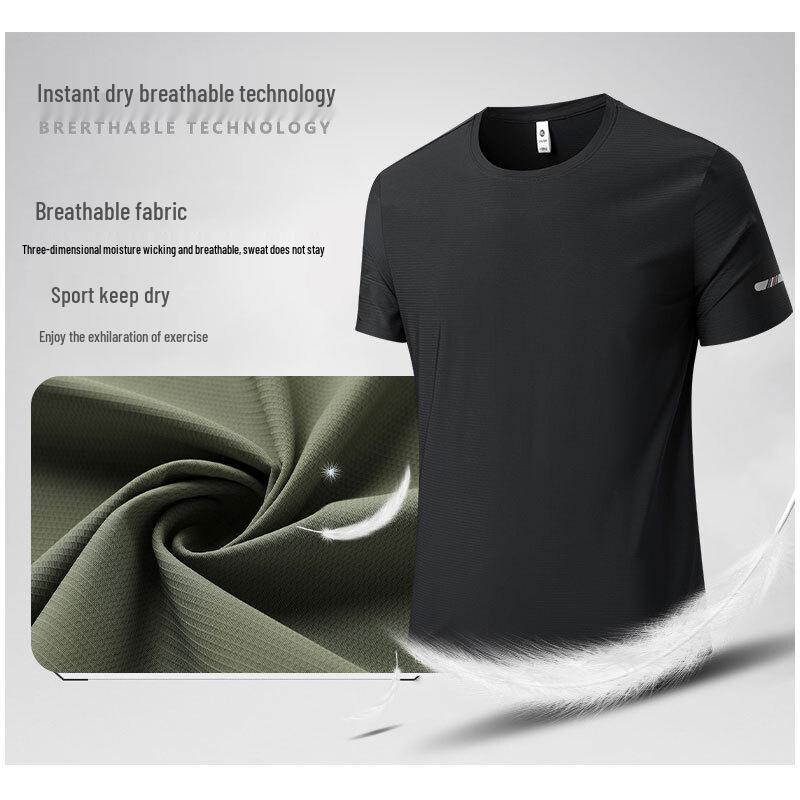 Romon Men's Ice Silk Quick-Dry T-Shirt