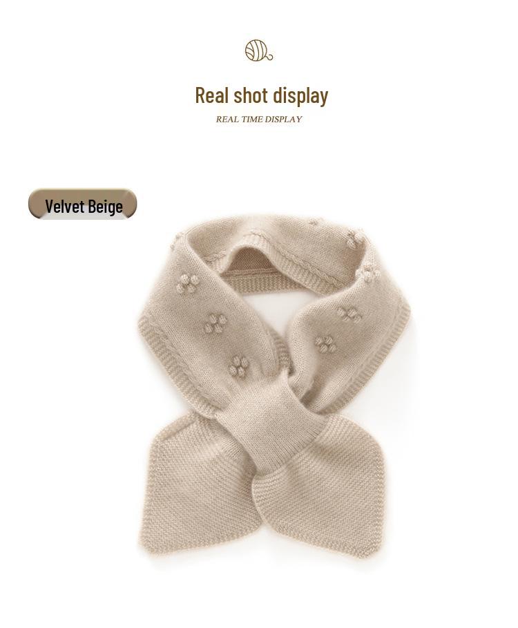 Women's 100% Cashmere Crochet Knit Scarf - New Fashion Solid Color Warm Neck Wrap