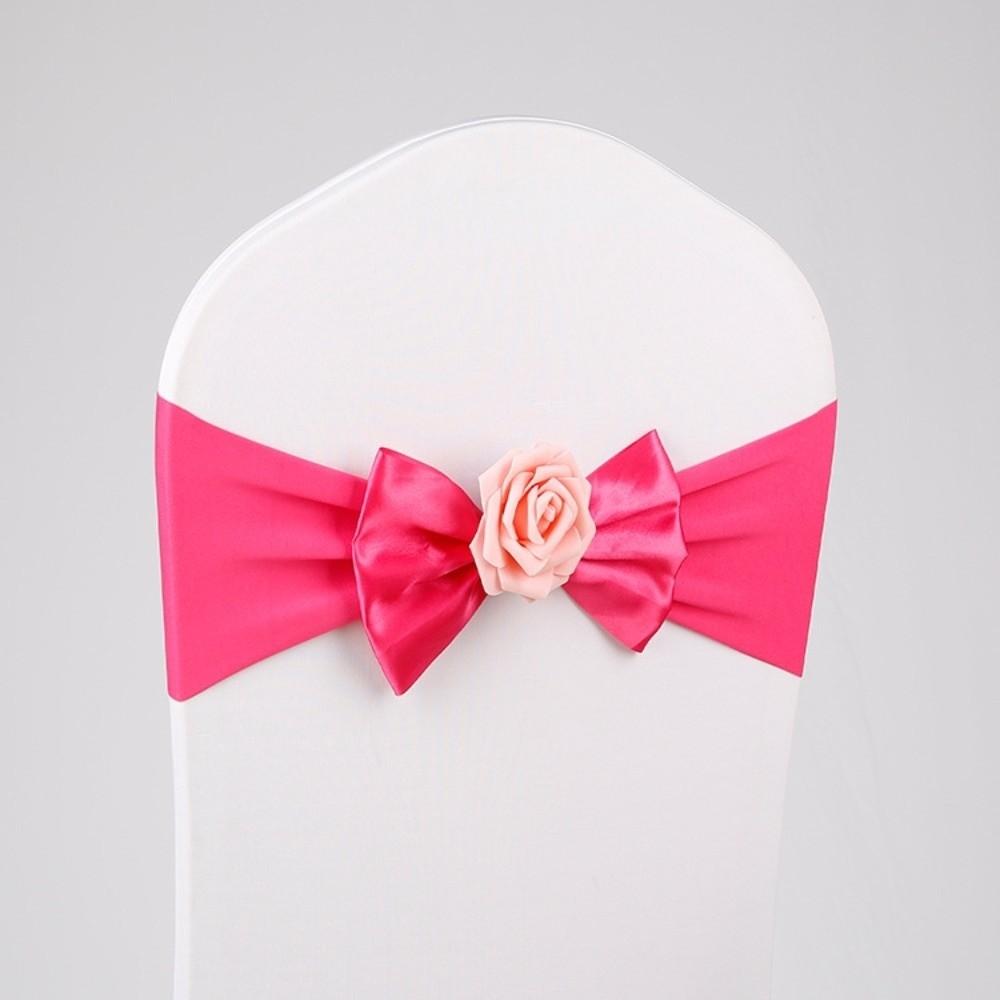2pcs Vintage Satin Chair Sashes Band Multicolor Chair Back Flower Durable Chair Bow Tie Birthday