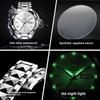 JINSHIDUN New Business and Leisure Men's Watch Automatic Mechanical Watch Tungsten Steel Double Calendar Luminous Waterproof High-end Watch