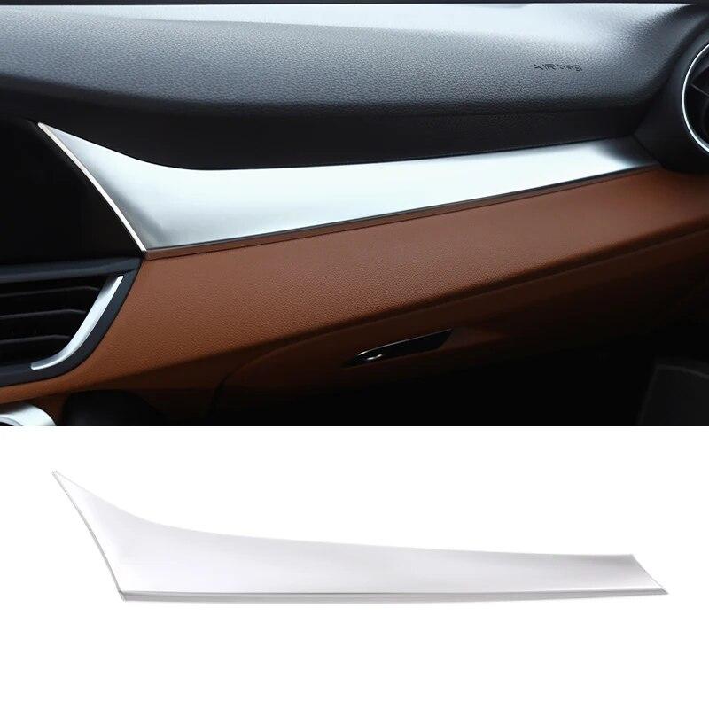 

Для Alfa Romeo Giulia 2017 2018 Стайлинг автомобиля, центральная консоль, декоративная панель приборной панели, накладка, аксессуары для интерьера серебряный