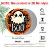 2D Flat, 1pc Halloween Ghost Aluminum Ornament, Circular Wall Craft, Suitable for Wreath Center, Wall And Room Decor - Durable, Easy-To-Clean Holiday