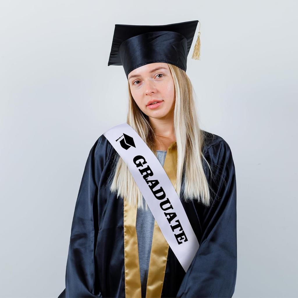 3Pcs White Sashes Blank, Plain Pageant Decorate Satin Sashes for Graduation Sash Birthday Bridal Shower Wedding Party Decorations Make Your Own