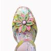 Johnature Women's Summer Shoes Genuine Leather Painted Retro Contrast Comfortable High Heeled Sandals