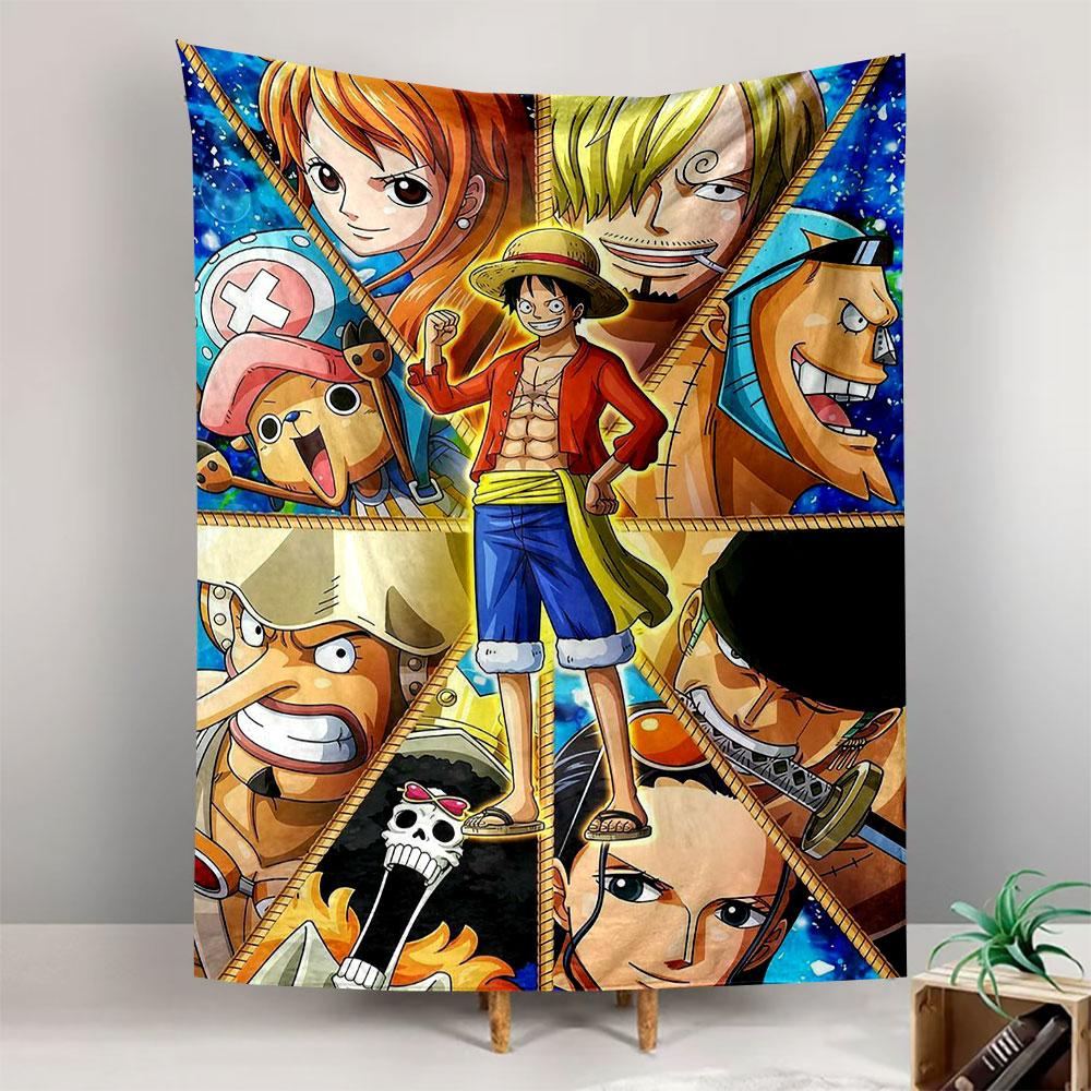 One Piece Straw Hat Pirates Luffy Nami Zoro Group Wall Tapestry Anime Crew Art Decor for Bedroom Fan Gift