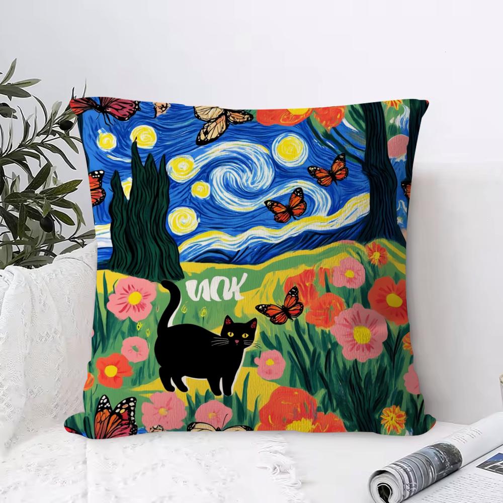 

Cushion Cover Anti-dustmite Pillowcase Invisible Zipper Silky Short Plush Sofa Cushion Cover Hikikomari Kyuuketsuki No Monmon 30cmx30cm