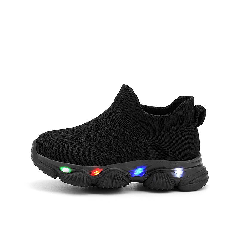 Pantofi Sport Cu Lumini pentru Copii, Tricotați Fly-Knit - Ultra-Ușori, Respirabili, Talpă Moale pentru Copii Mici