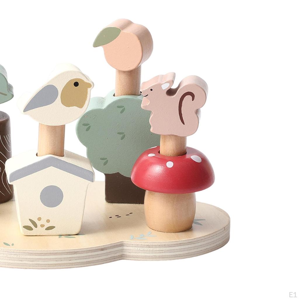Stacking Toy Montessori Toy, Educational ,Sensory ,Color Matching and Sorting Wood for 3
