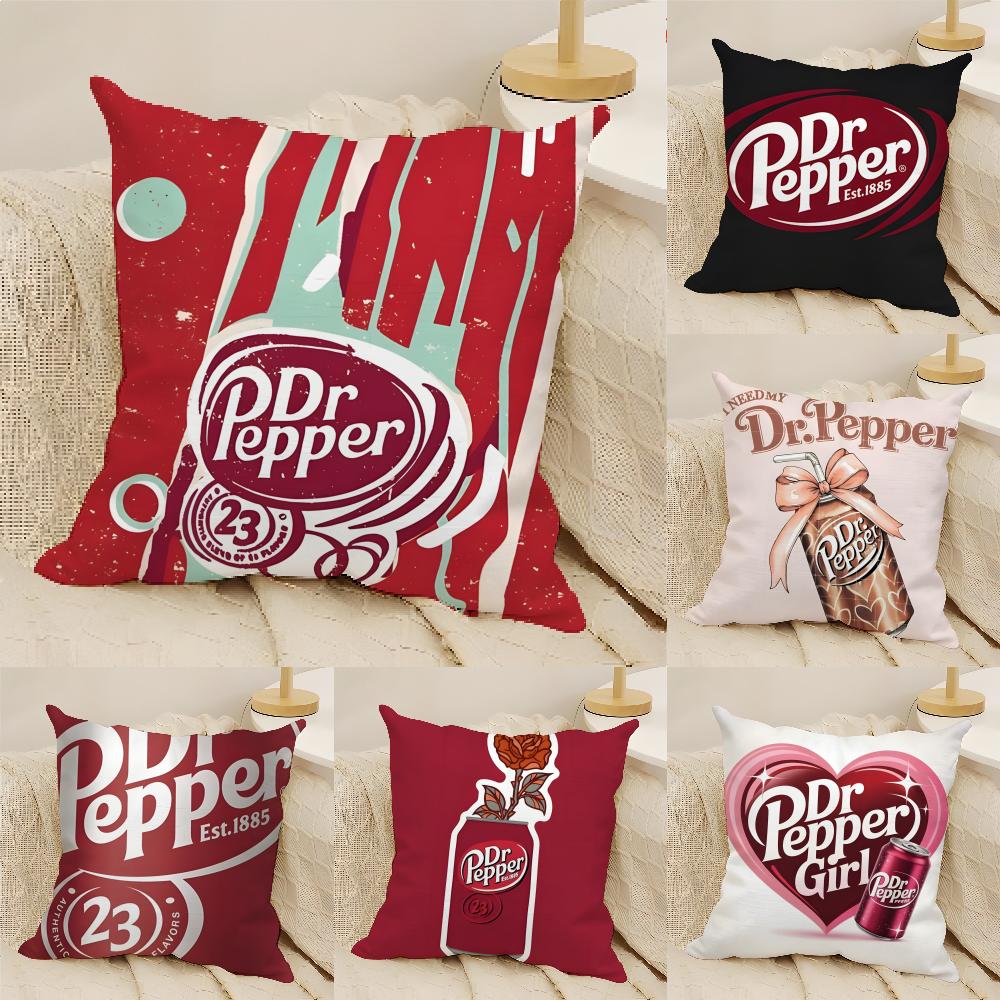 Beverage Coffee K-Keurig Dr Pepper 2 Linen Cushion Covers For Decorative Sofa Home Pillows Case Car Chair Pillows Cases