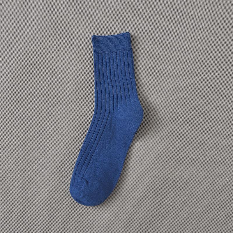 Men's Autumn and Winter Commercial Solid Color Cotton Tube Socks