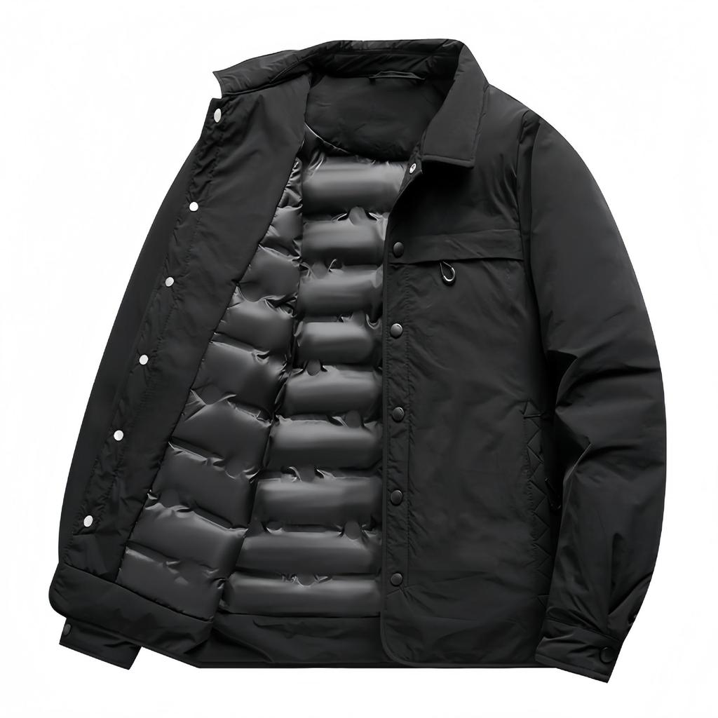 Men's Cross-Border Down Feather Jacket: 50% Down, Lapel, Short, Trendy Winter Workwear