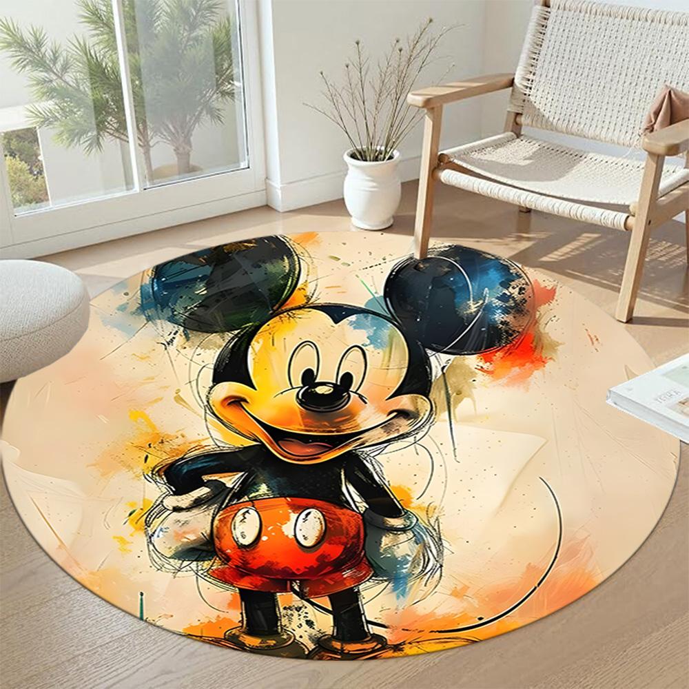 Minnie Mouse Round Floor Rug Design for Dormitory Living Rooms Foyer Balcony Anti-slip Round Rug Office home decor Perfect Gift for Friends Family