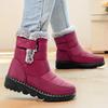 Women's Fashion Lightweight Height-enhancing Soft Sole Winter Warm Fur One Snow Boots Velvet Lined Non-slip Casual Sports Cotton Boots