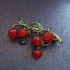 Unique Rhinestones Strawberry Brooch Pin Delicate Fashion Accessory Portable for Clothing and Bags Decoration Casual Wear