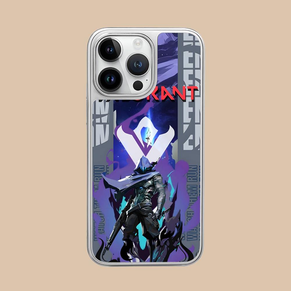 

Valo Omen Phone Case for iPhone 17 16 15 14 13 12 11 Air Pro Max Plus Electroplated Silver Cover iPhone 11