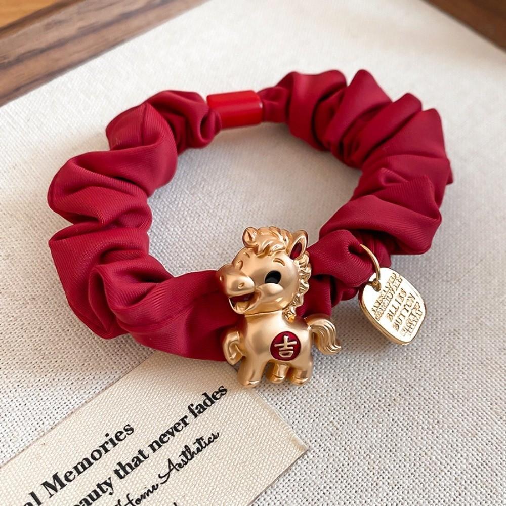 

Red Cloth Rope New Year s Red Hair Rope Wrinkle Chinese Children Hair Band Adults Children StyleC