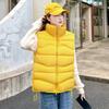 Stand-up collar ribs down cotton vest women's autumn and winter new small short cotton vest thermal vest