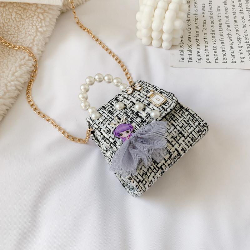 Stylish Mini Girls Crossbody Bag Adorable Pearl Princess Accessory Fashion Design For Kids