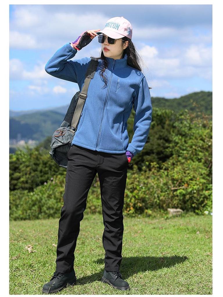 Women's Windproof Fleece Hiking Jacket - Warm, Rainproof, and Casual for Outdoor Sports