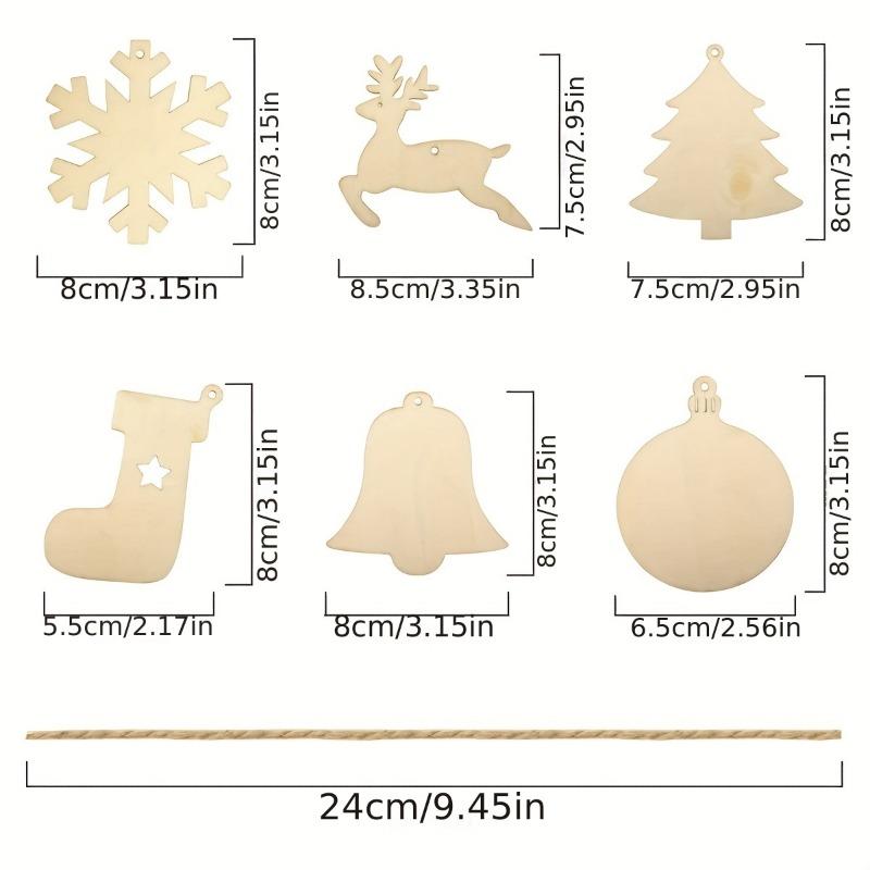 

60 шт./набор Неокрашенная деревянная рождественская табличка для пожеланий Ручная работа DIY Украшение для вечеринки, дома, для поделок Пустая подвесная табличка
