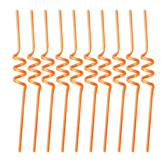10PCS Spiral Plastic Straws Colorful Twisted Translucent Drinking Straws Food-Grade 10pcs оранжевый