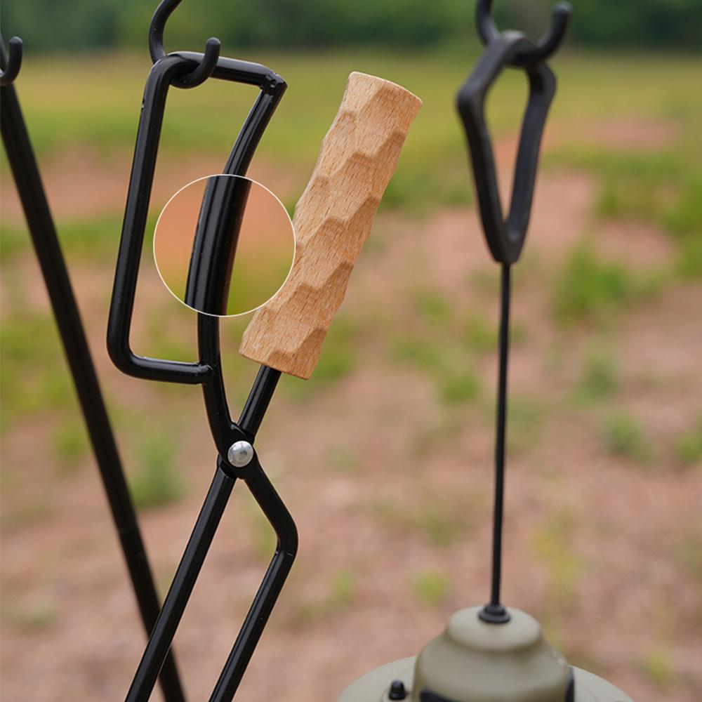 Metal Wooden Barbecue Fire Tongs Long Handle Wood Burner Fireplace  Charcoal Clip Portable Lightweight Outdoor Camping Equipment