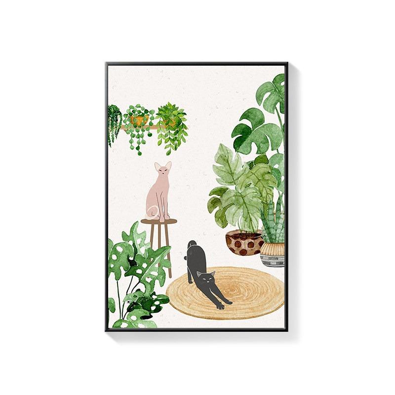 Bathroom Decorative Painting Cat American Retro Toilet Bathroom Canvas Painting Wall Art Poster for Modern Bathroom Home Decor