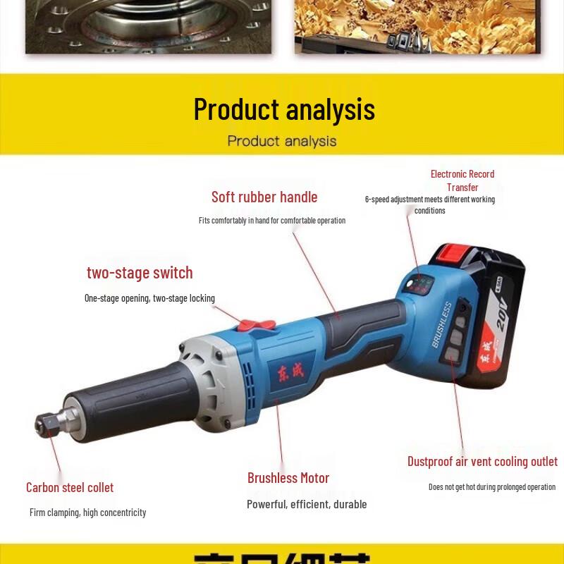 Dongcheng Cordless Electric Grinder & Engraving Tool CN plug (adapter included)