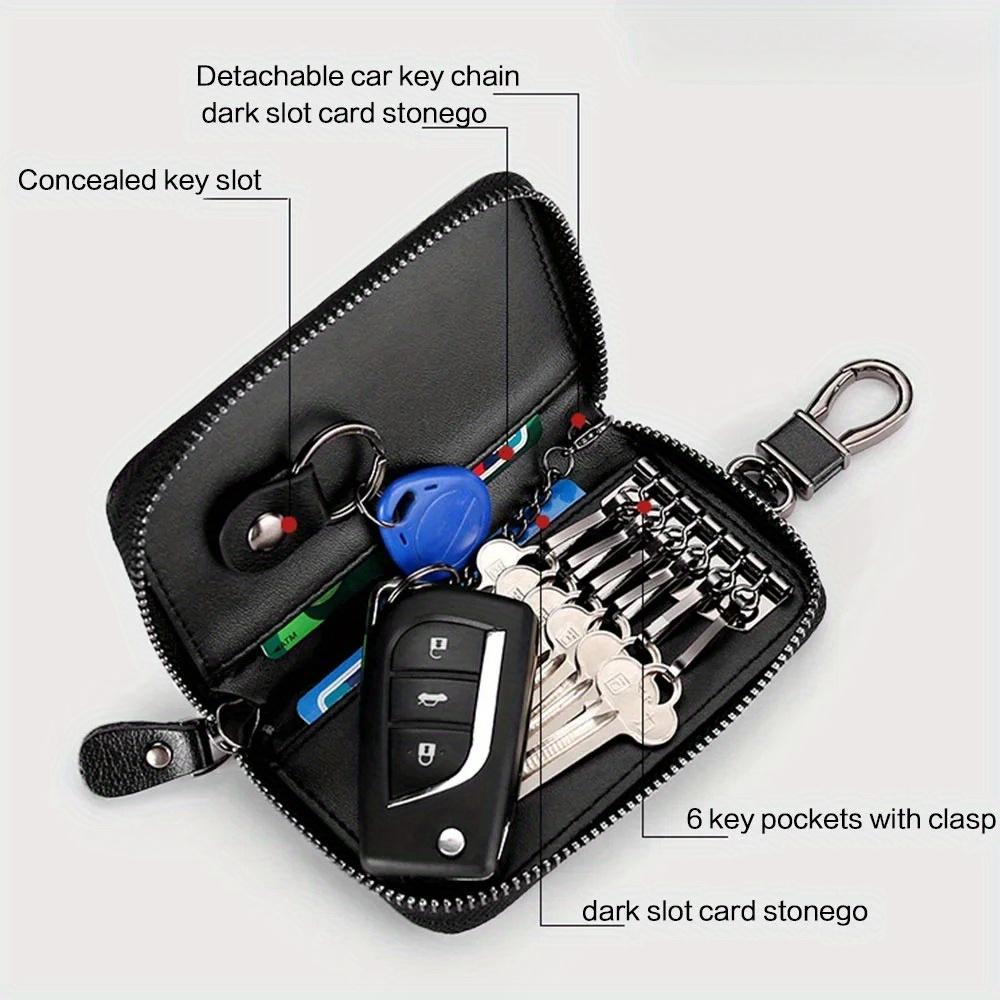 Leather KeyChain Unisex Key Bag Multifunction Organizer Wallet Holder Smart Housekeeper Car Small Key Case Keys Pouch