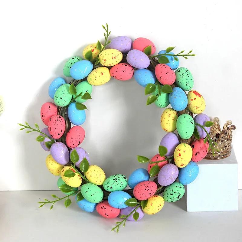 Top Quality 2026 Easter Garland Creative Easter Egg Element Wreath Window Door Garden Gate Decorative Hanging Holiday Party