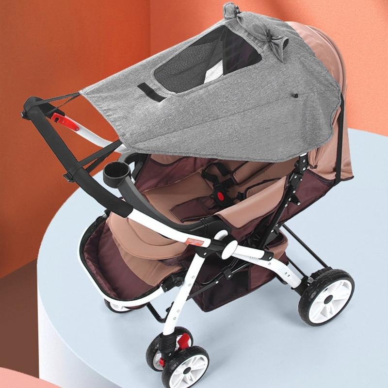 Baby Kinderwagen Sonnenschutz Kinderwagen Abdeckung Regenschutz mit Verstellbarem Befestigungsband für Draußen Reisen Täglich