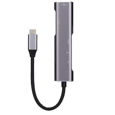 QT05 Type C To HD Multimedia Interface USB 3.0 Hub High Speed Transmission 5 In 1 Hub for Computer