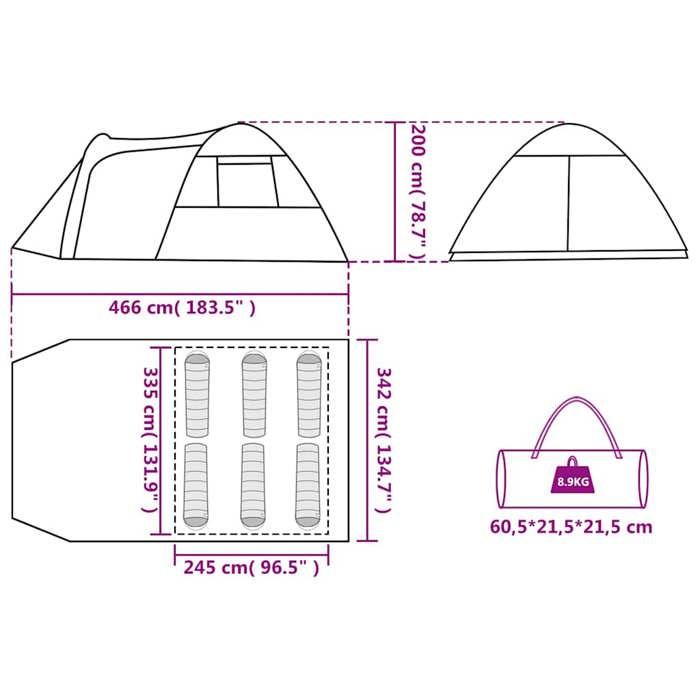 Tente de camping - vidaXL - 94354 - 6 personnes - Imperméable - Bleu