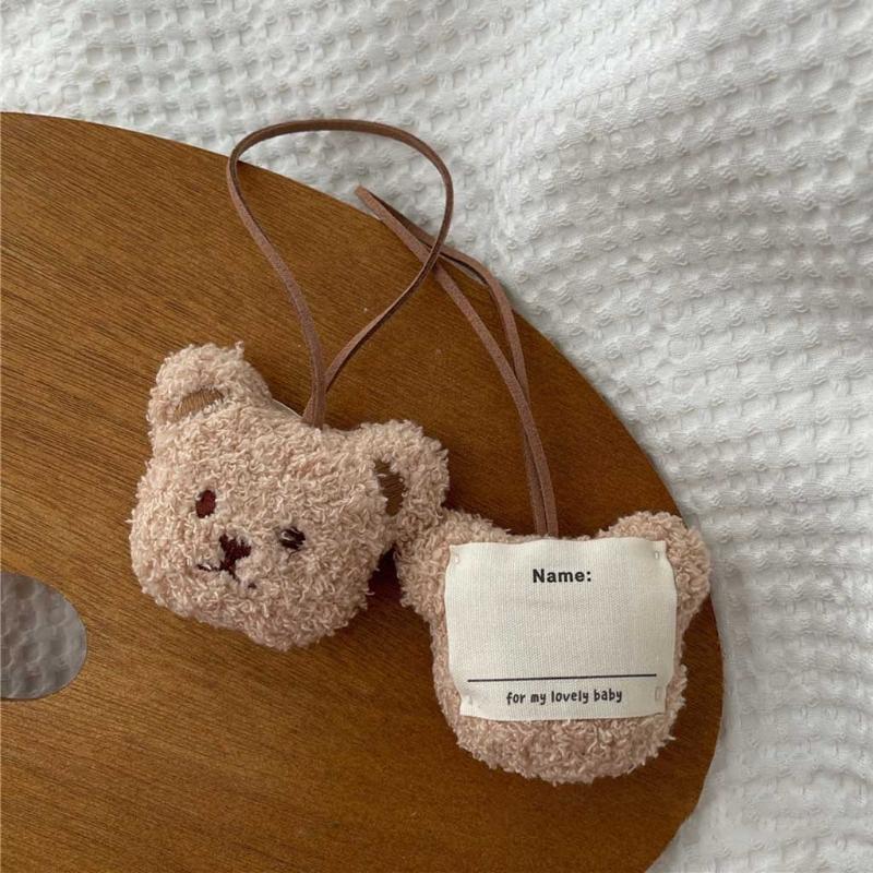Cute Bear for Doll Bag Pendant Mini Small Bear Ornaments with Child Name Listing Bag Keychain DIY Brown/ Milk Tea7.09x2.