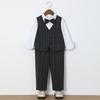 Boys' Suit British Gentleman Striped Suit Flower Boy Baby Birthday Dress Children's Host Piano Performance Outfit
