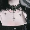 Neo-Gothic Punk Black Sexy Lace Chokers Necklace For Women Fashion Retro Clavicle Chain Halloween Collar Choker Steampunk Gifts