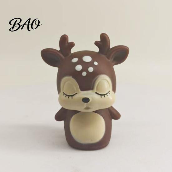 Enamel Christmas Figurines for Kids Vinyl Figurines, Cute Santa Claus Snowman Reindeer Mini Statue, Holiday Decorations Micro Landscape Small Desktop