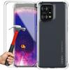 Pack Case for OPPO Find X5 and 2 Tempered Glasses, 4 Reinforced Corners Silicone Protection