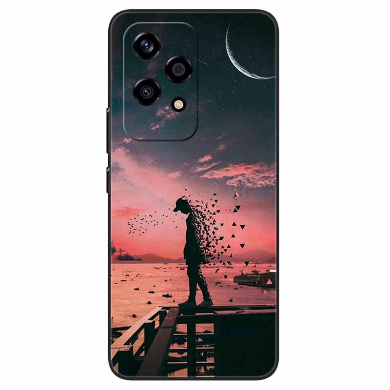 For Honor 200 Lite Case Animlas Painted Cool Silicon Black Soft Bumper for Honor 200Lite Phone Cases Wolf Cartoon TPU Shells Bag