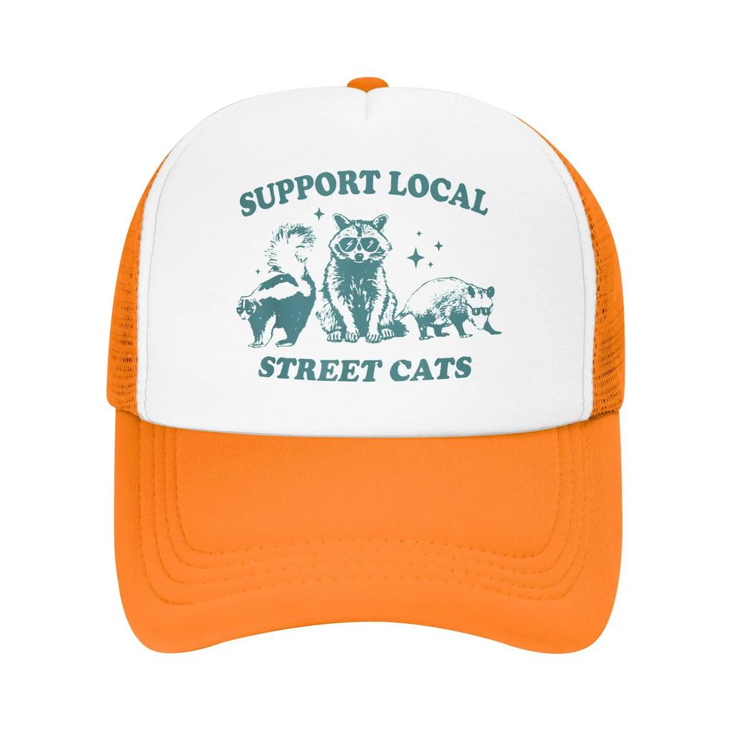 Funny Vintage Raccoon Opossum Skunk Baseball Cap For Men Women Summer Mesh Side Caps Hats For Casual Headwear