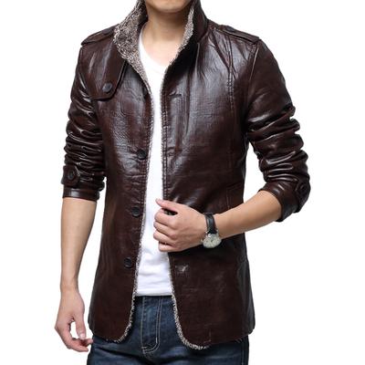 Chaqueta de PU de longitud media para hombre de invierno Chaqueta para hombre