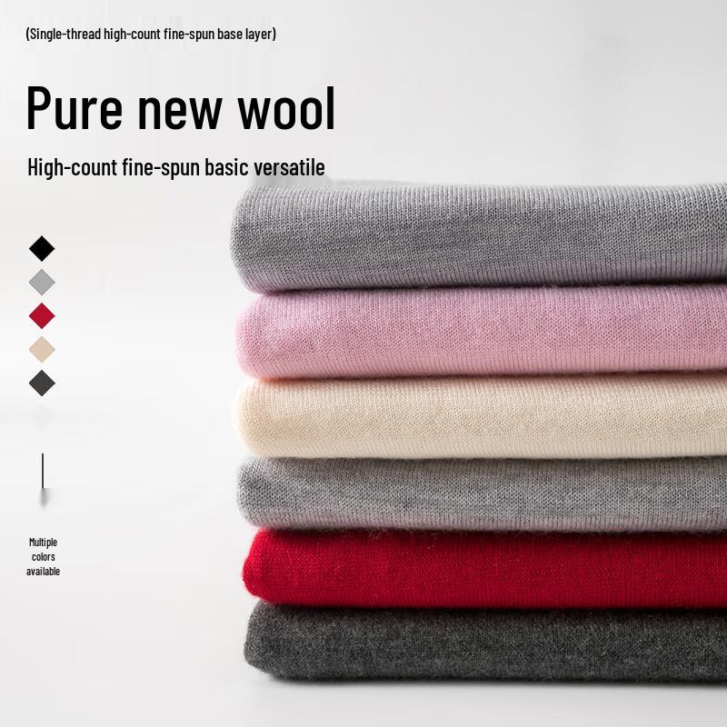 Hengyuanxiang Women's 100% Wool Thin Knit Pullover