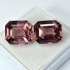 Certified Natural Padparadscha Sapphire 16 Ct Emerald Cut Pair Gemstone