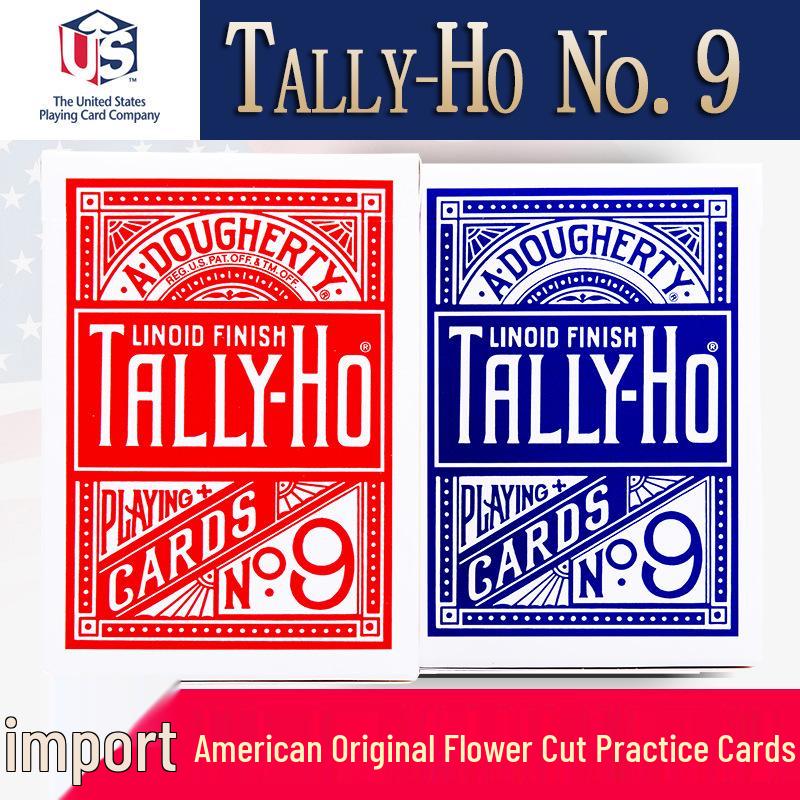 

Оригинальные игральные карты Tally-Ho №9 - Дизайны Веерная спинка и Круглая спинка для фокусов и вееров Fan Back Blue